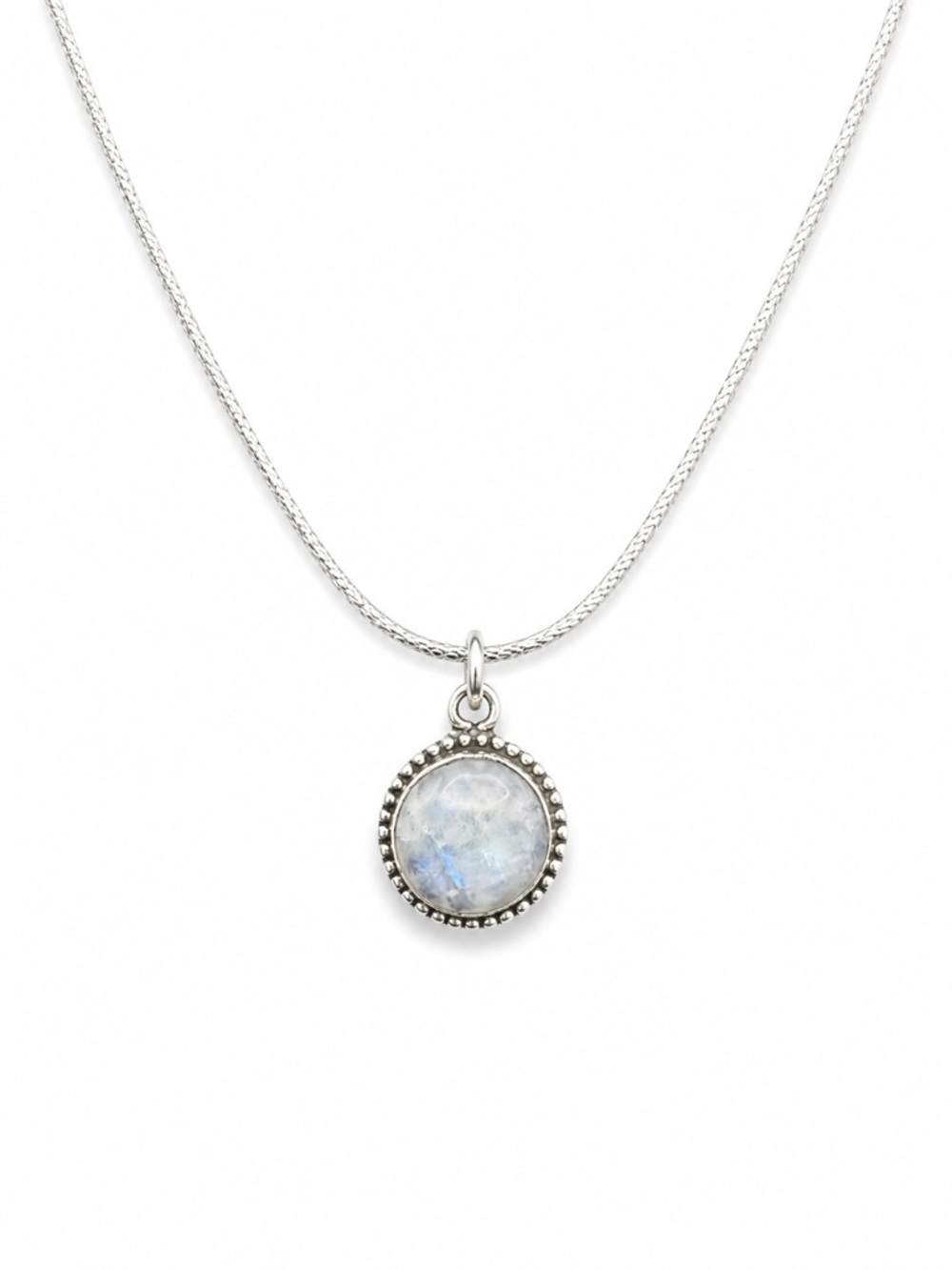 Moonstone Circle Pendant (S925)